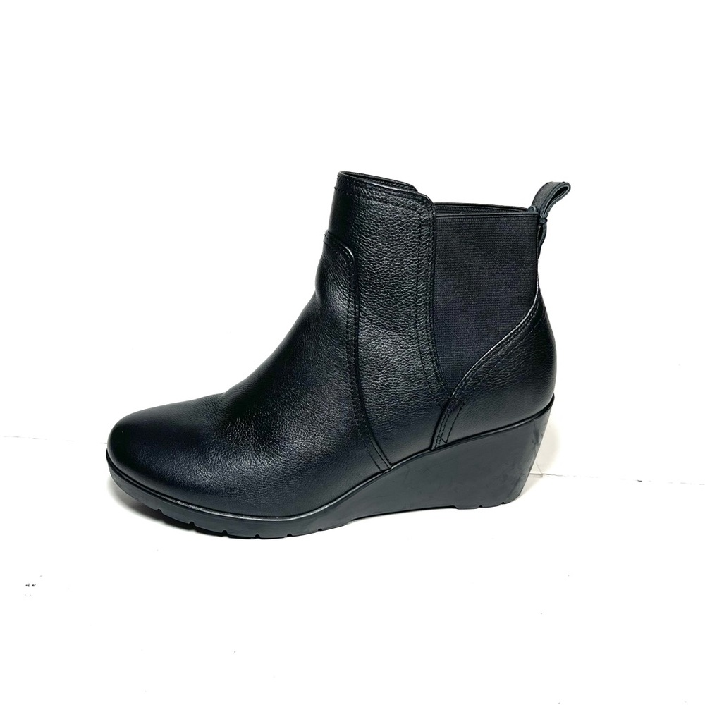 Bass Ankle Boots Women’s Size 10M Lite Meredith Wedge Black Leather.‎